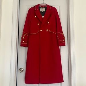 Red wool coat Olivia Palermo x BR